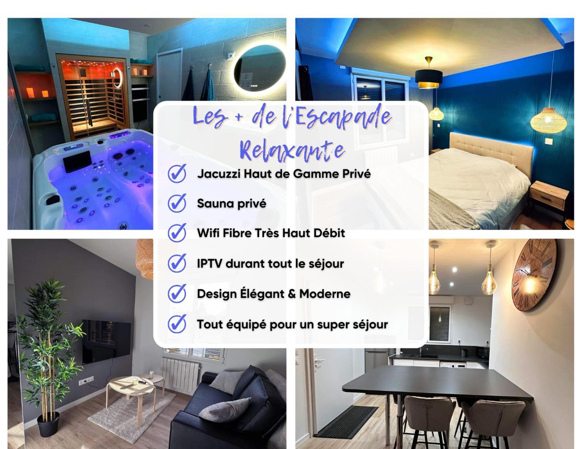 Escapade Relaxante - - Jacuzzi - Sauna - Prives Apartment *